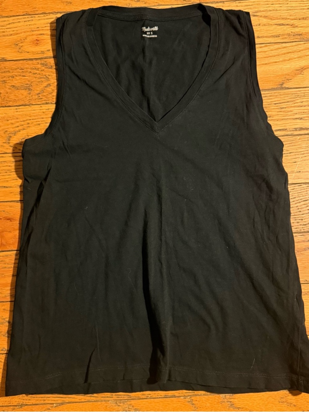Madewell Black V-Neck Cotton Tank